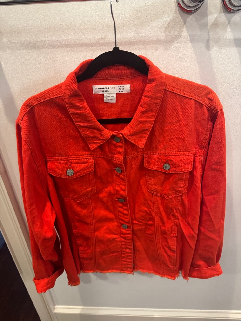 Glamorous Orange Denim Jacket - Women's